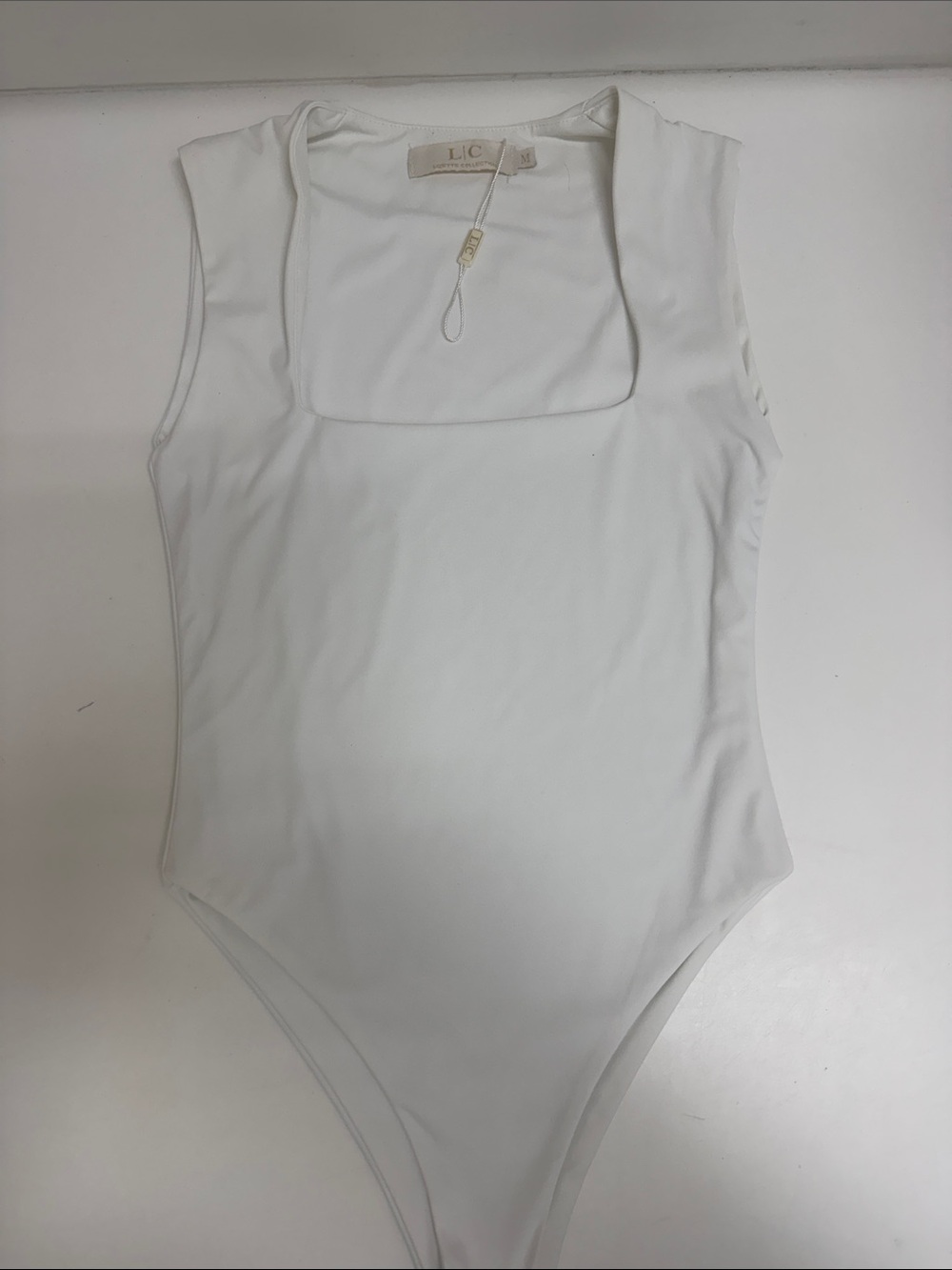 NWOT White Square Neck Bodysut